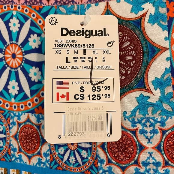 Spring/summer sleeveless dress by Desigual. Size L. NWT. - Picture 2 of 5